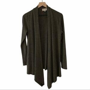Joan Vass heather green waterfall cardigan medium